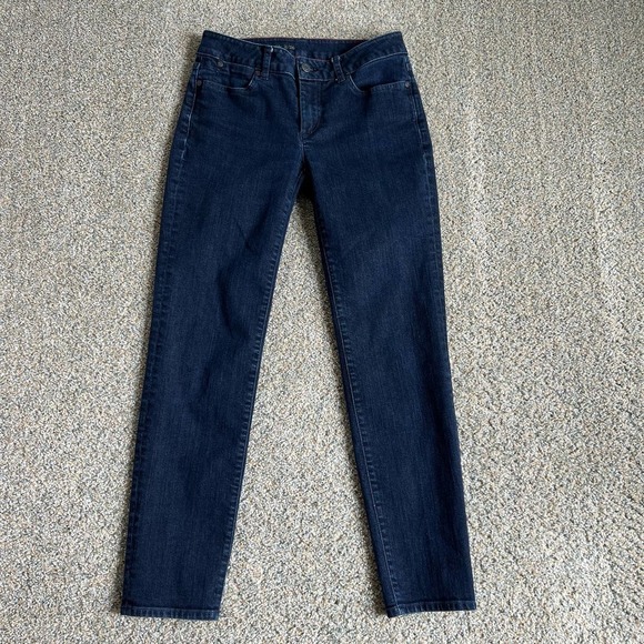 TALBOTS Signature Slim Ankle Jeans Low Rise Stretch Denim Women's 2/26 Dark Wash - Picture 1 of 6